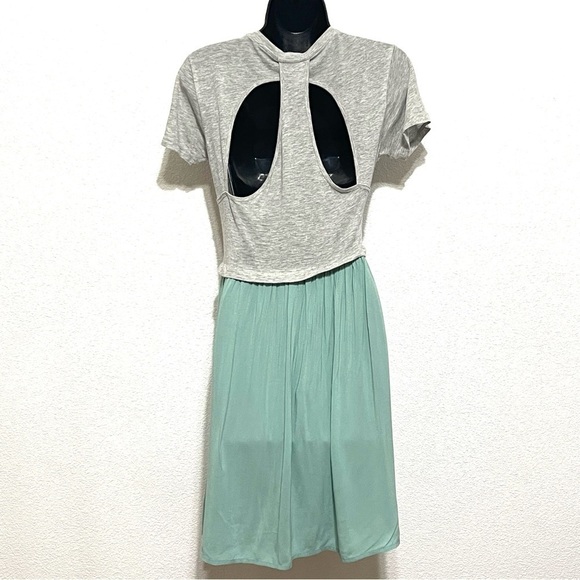 Funktional Anthropologie Woman Gray Green Short Sleeve Dress Size S - Picture 8 of 16